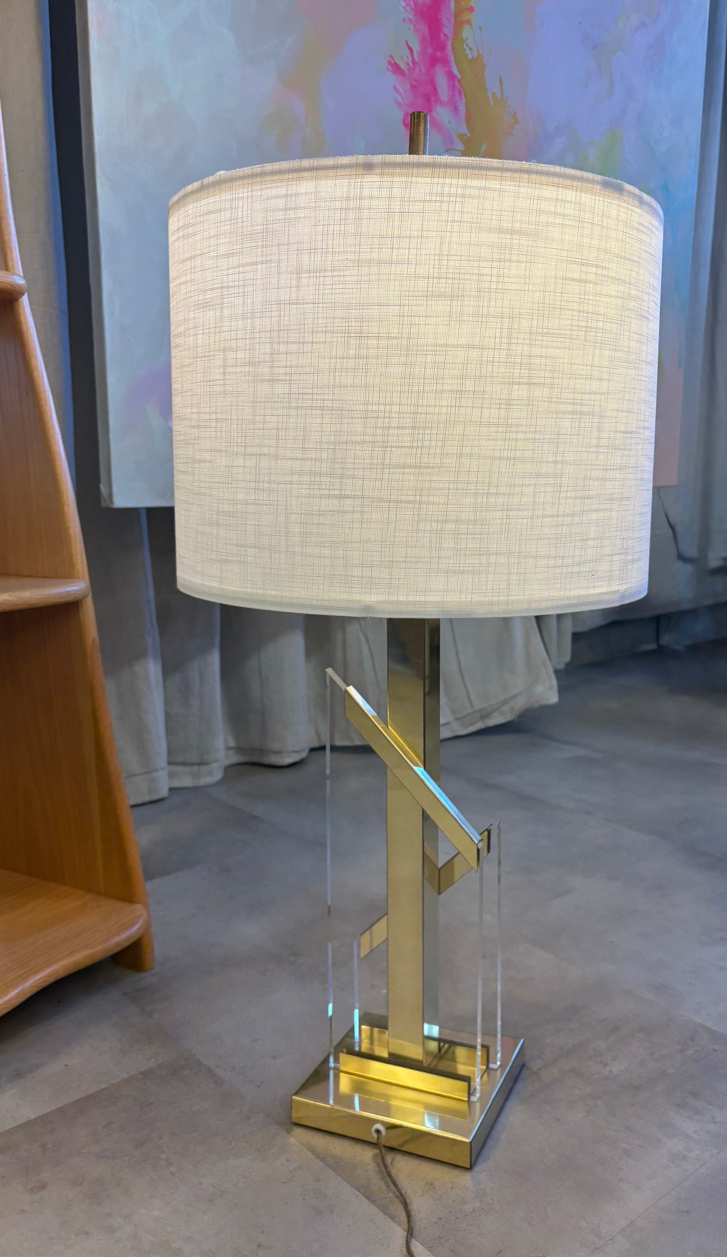 Brass & Acrylic Table Lamp