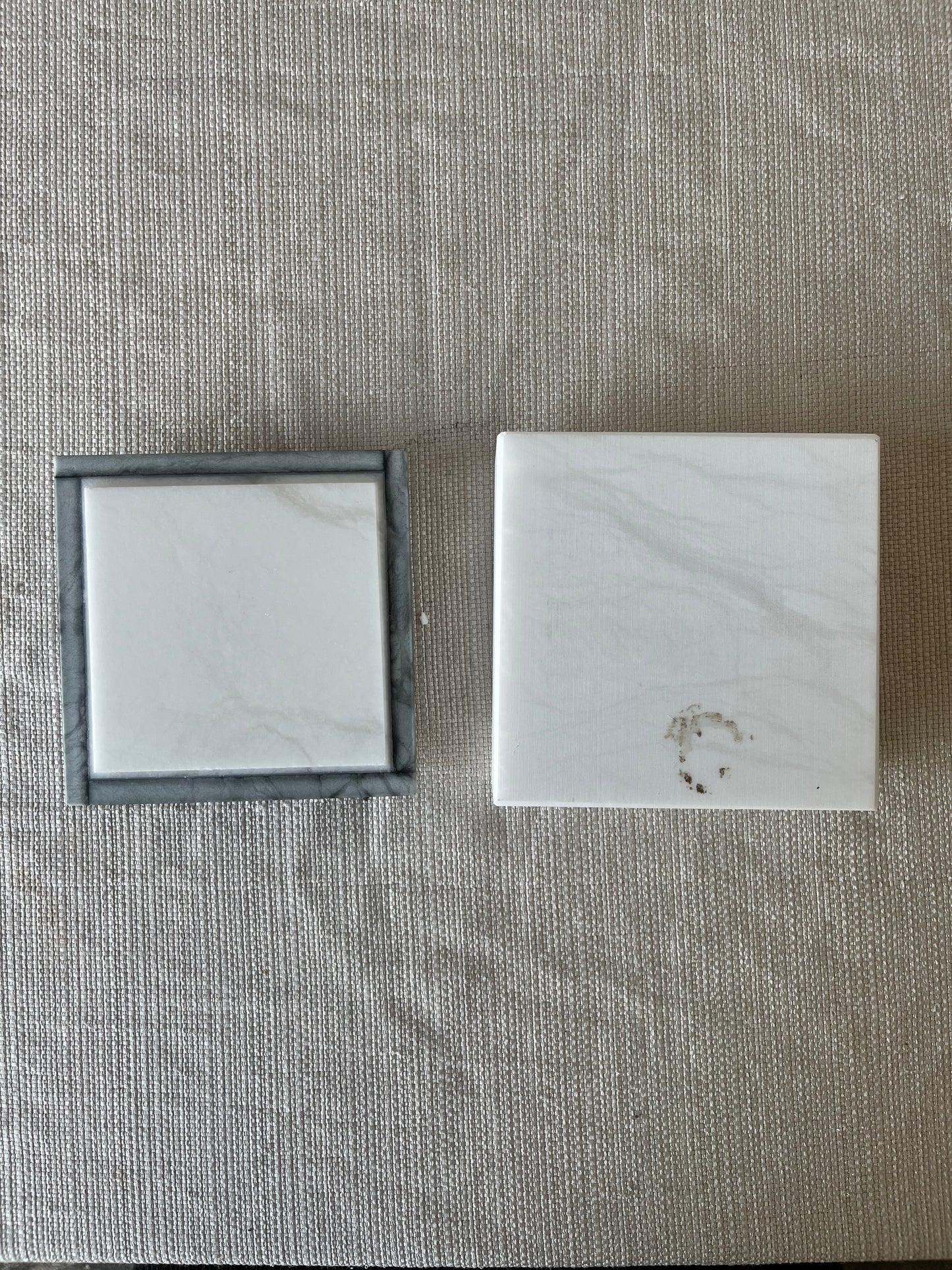 White Marble Lidded Box with Gray Veining