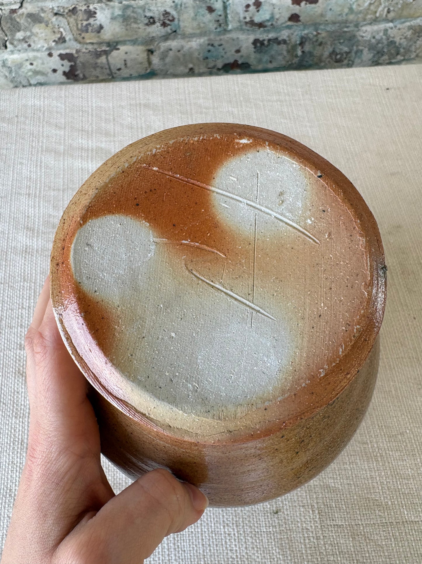 Vintage Studio Pottery Vessel with Sculptural Rope Handles