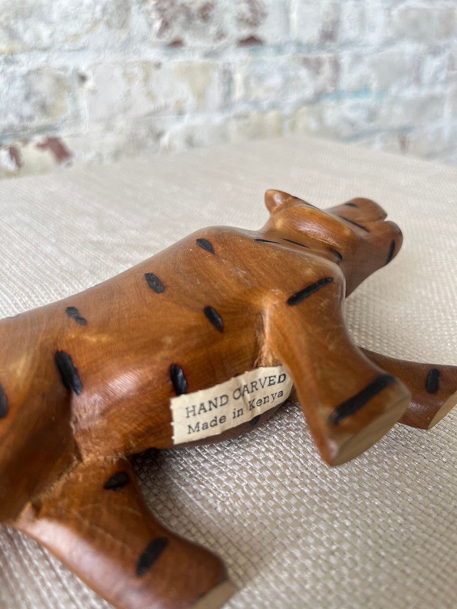 Hand-Carved Kenyan Wooden Leopard