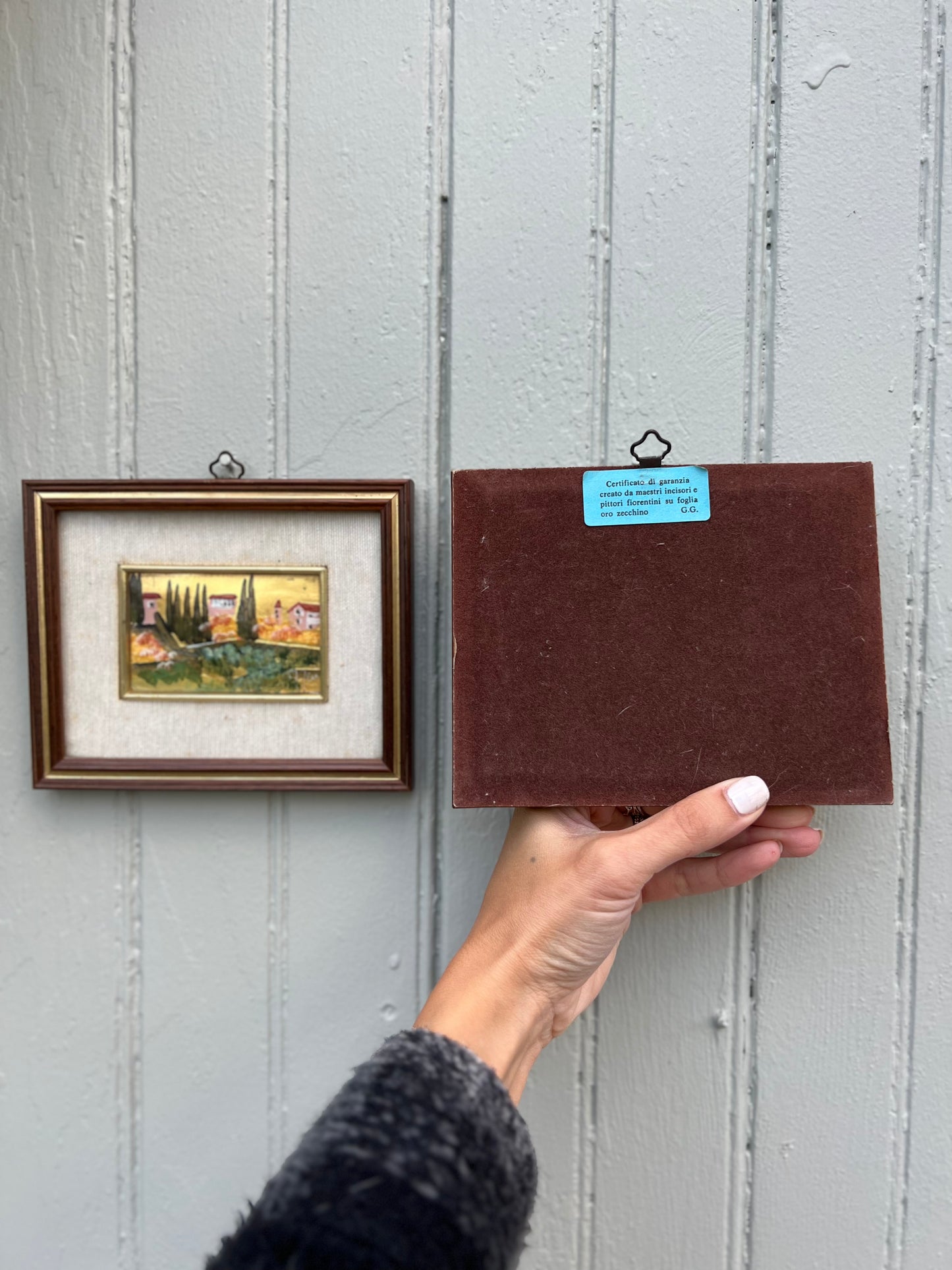 Mini Oil on Canvas Paintings from Florence, Set of 2