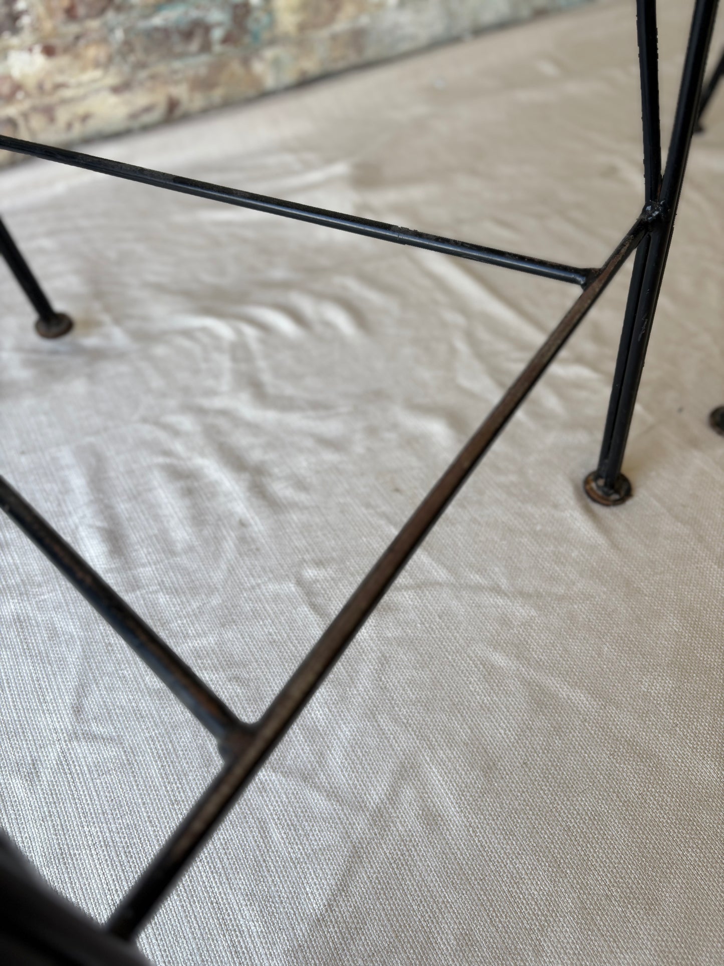 Black Leather/Metal Counter Stools