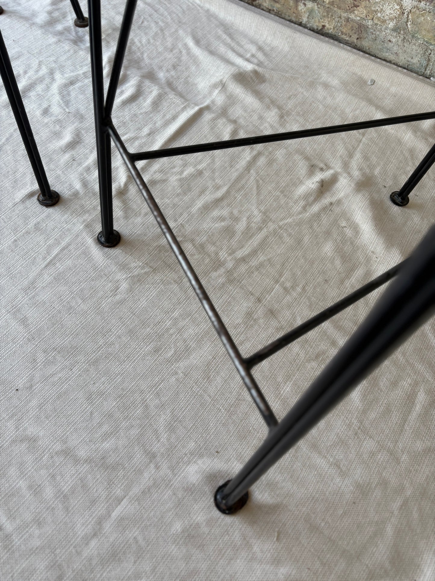 Black Leather/Metal Counter Stools