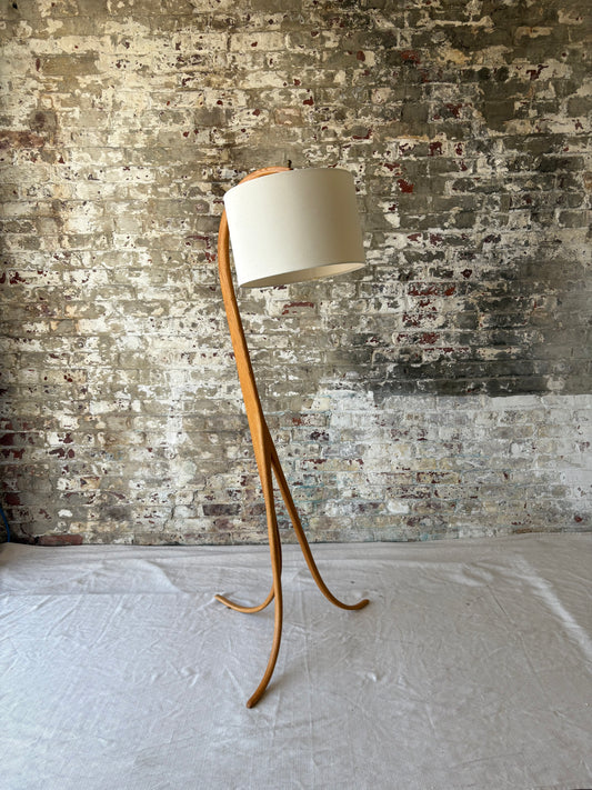 70's Oak Curve Lamp