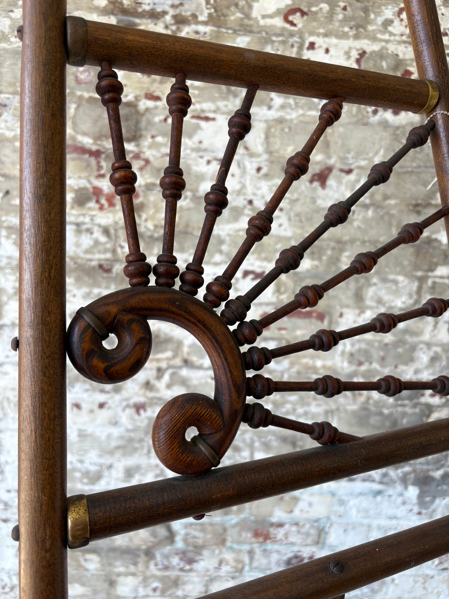 Vintage Wood & Brass Artist’s Easel with Ornate Spindle Detailing