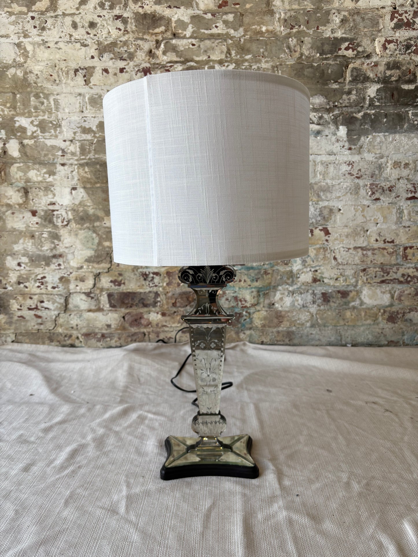 Ornate Silver Table Lamp