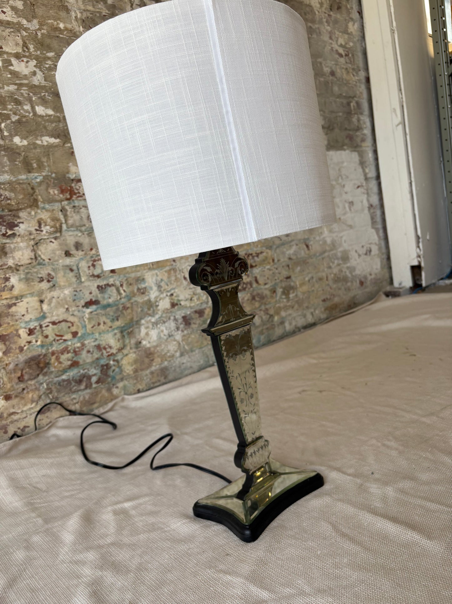 Ornate Silver Table Lamp