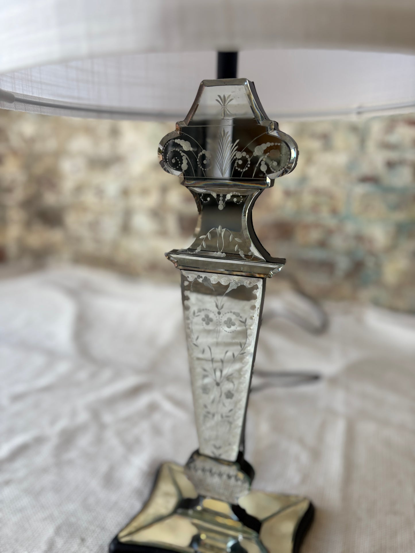 Ornate Silver Table Lamp