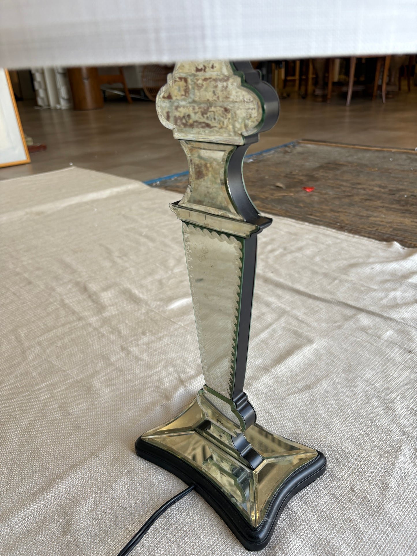 Ornate Silver Table Lamp