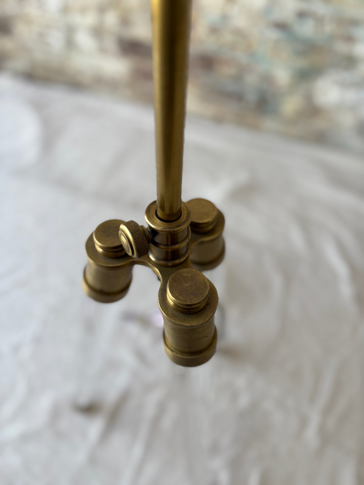 Brass & Acrylic Floor or Table Lamp (Adjustable Height)