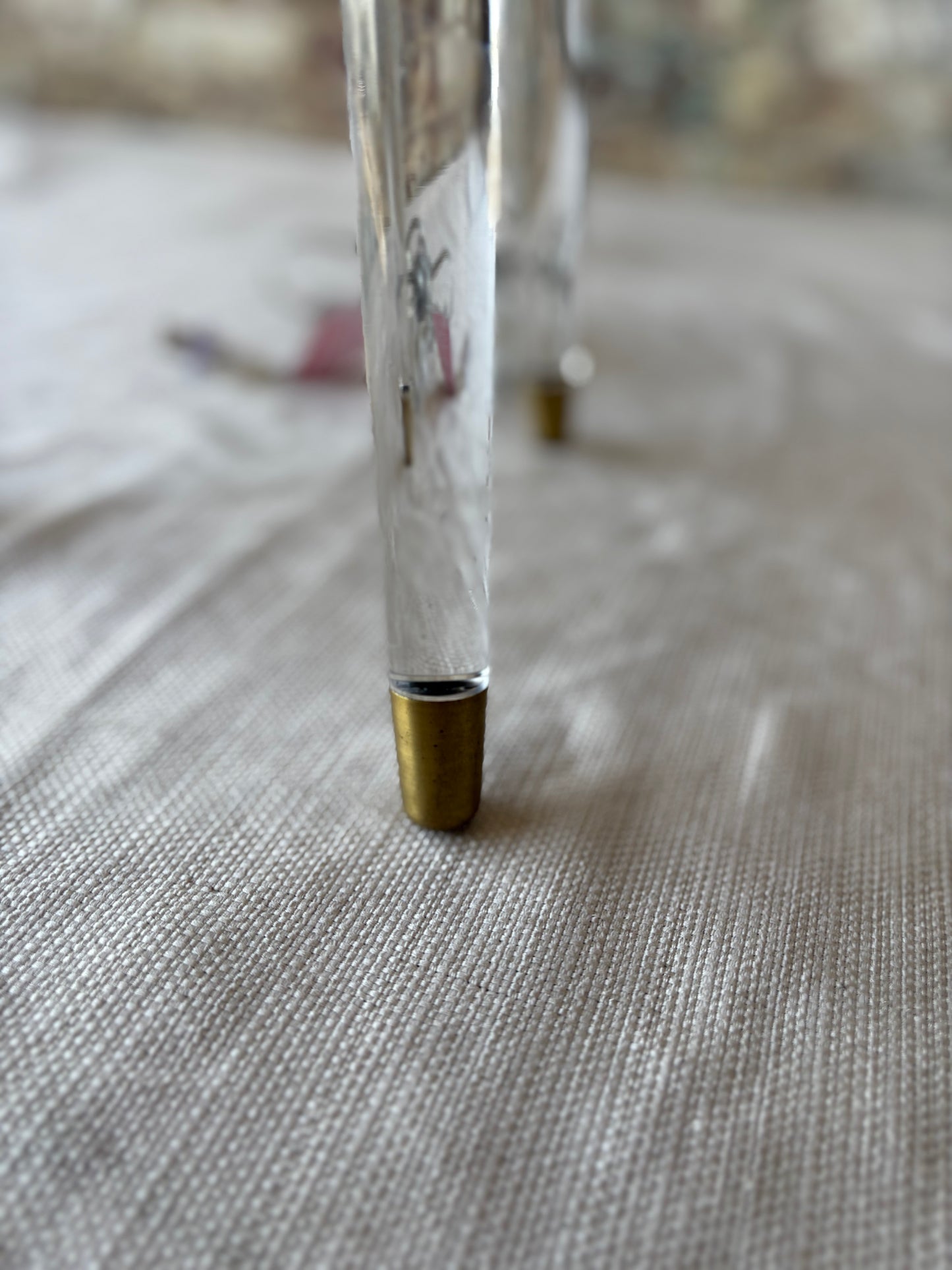 Brass & Acrylic Floor or Table Lamp (Adjustable Height)
