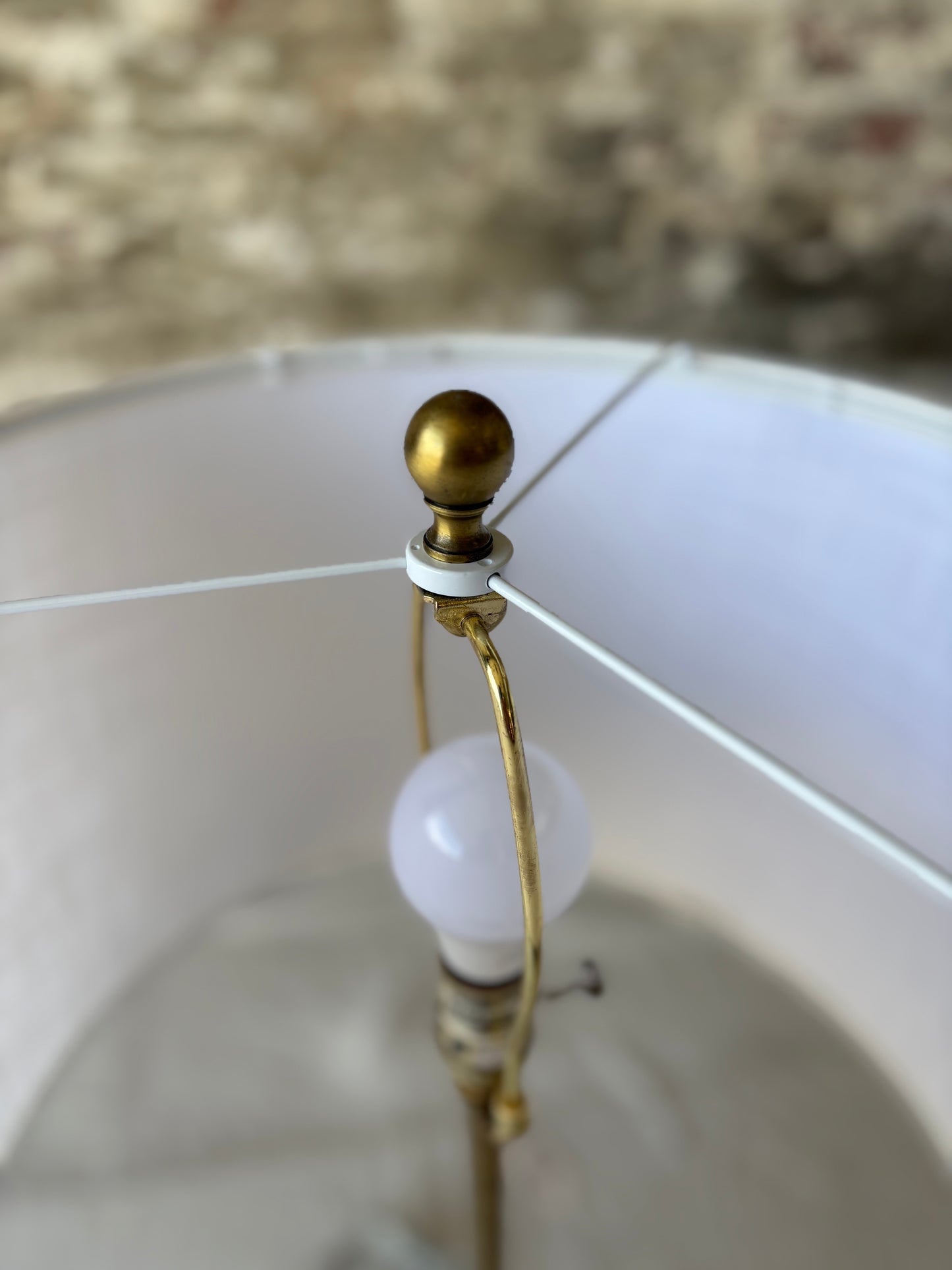 Brass & Acrylic Floor or Table Lamp (Adjustable Height)