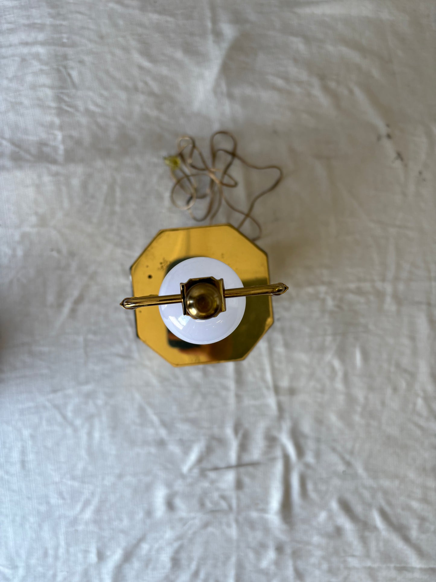 Vintage Faceted Brass Table Lamp with Lucite Base – Newly Rewired