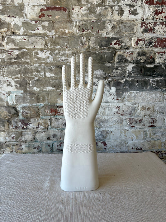 Vintage Porcelain Glove Mold – Industrial Display Hand (1976, Made in England)
