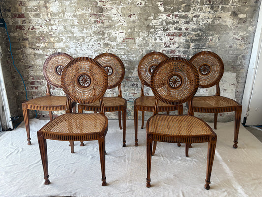 Rattan Sunburst Dining Chairs (Set of 6)