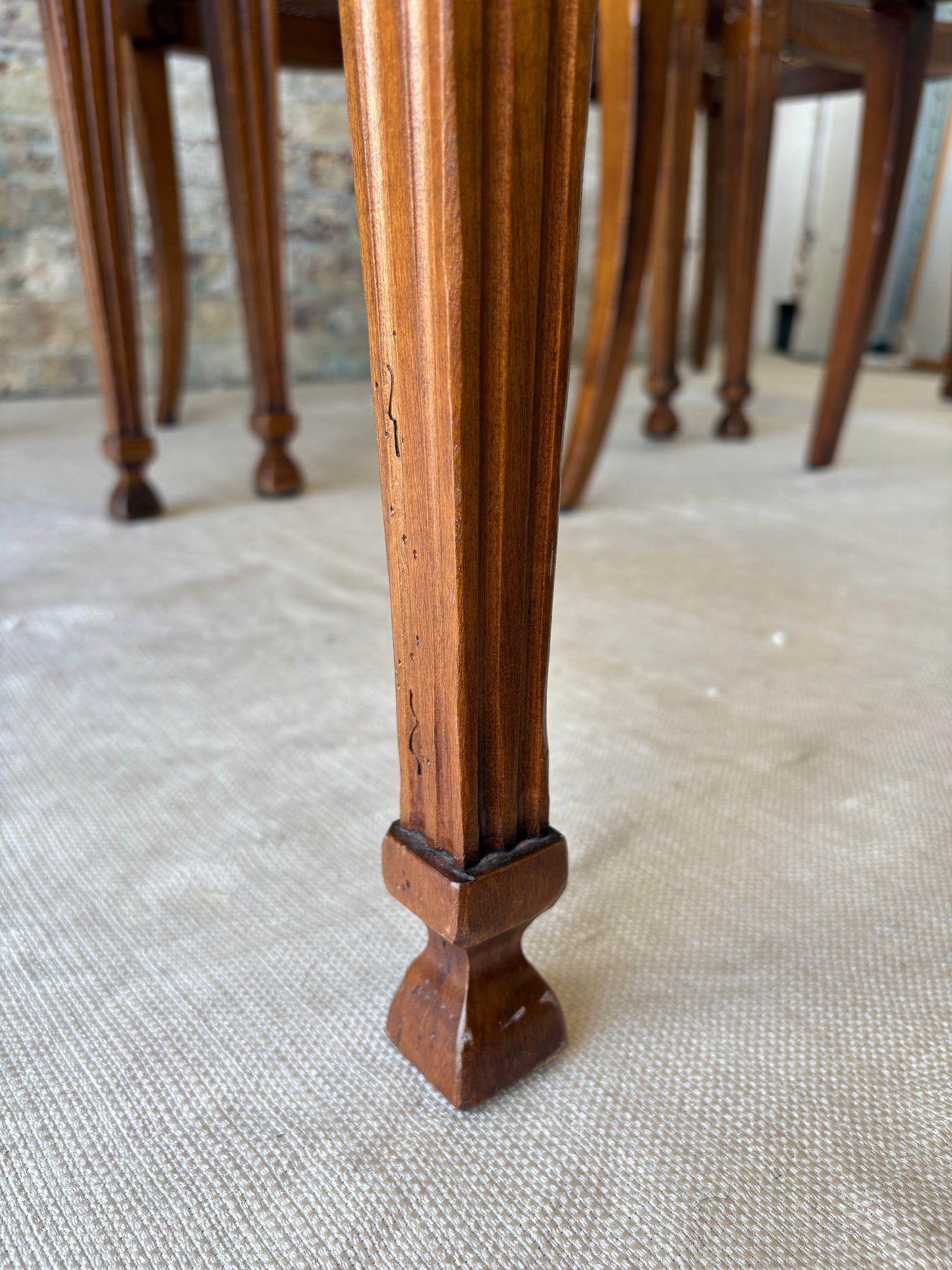 Rattan Sunburst Dining Chairs (Set of 6)