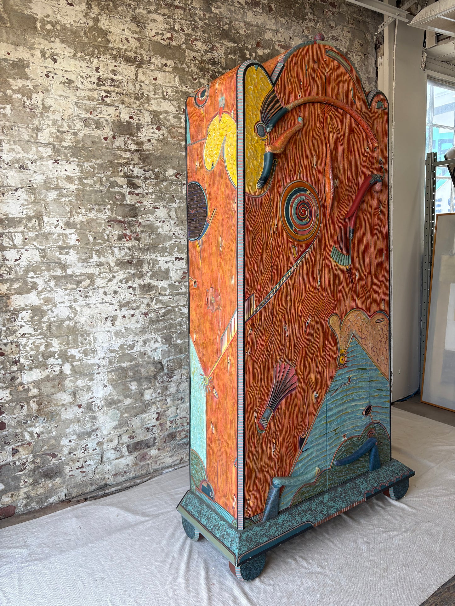 Tommy Simpson Cabinet – Hand-Carved, One-of-a-Kind Studio Masterpiece - "She's an Italian Evening"