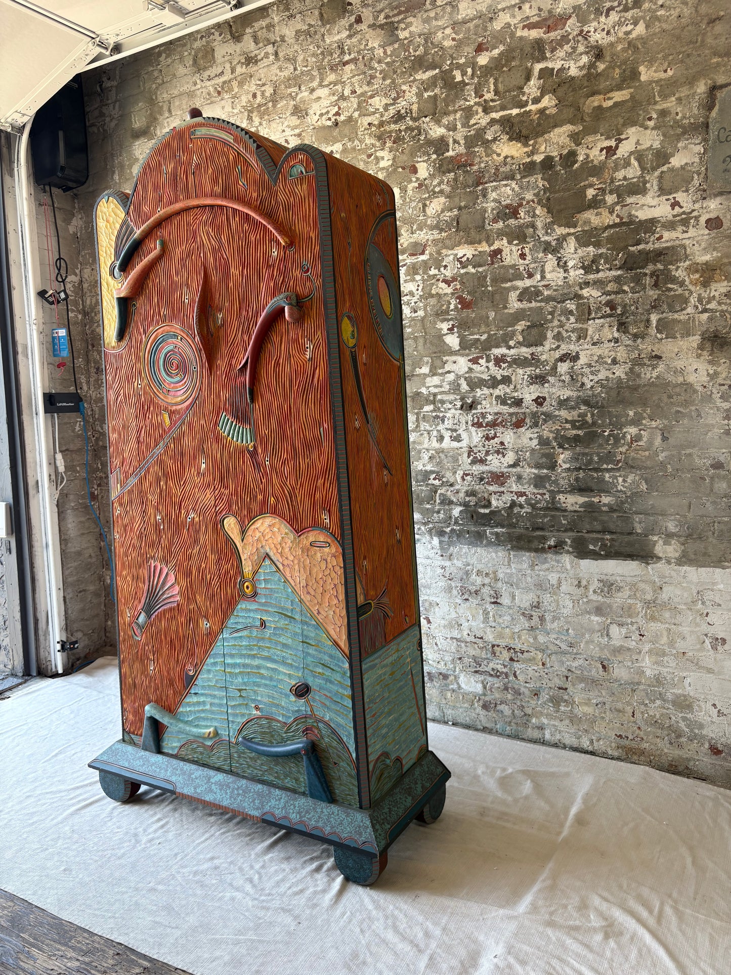 Tommy Simpson Cabinet – Hand-Carved, One-of-a-Kind Studio Masterpiece - "She's an Italian Evening"