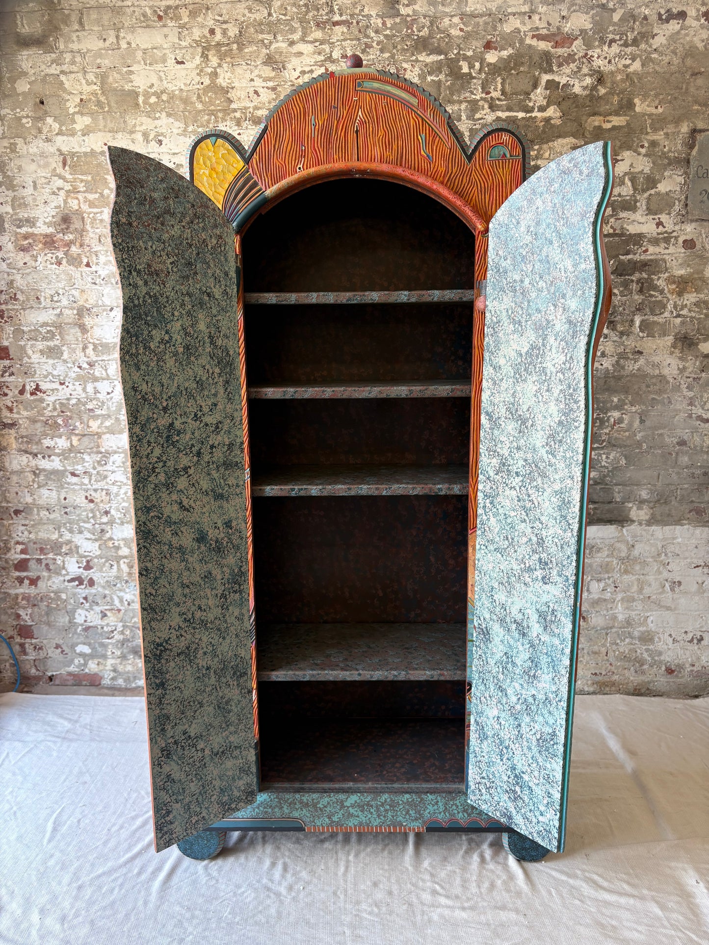 Tommy Simpson Cabinet – Hand-Carved, One-of-a-Kind Studio Masterpiece - "She's an Italian Evening"