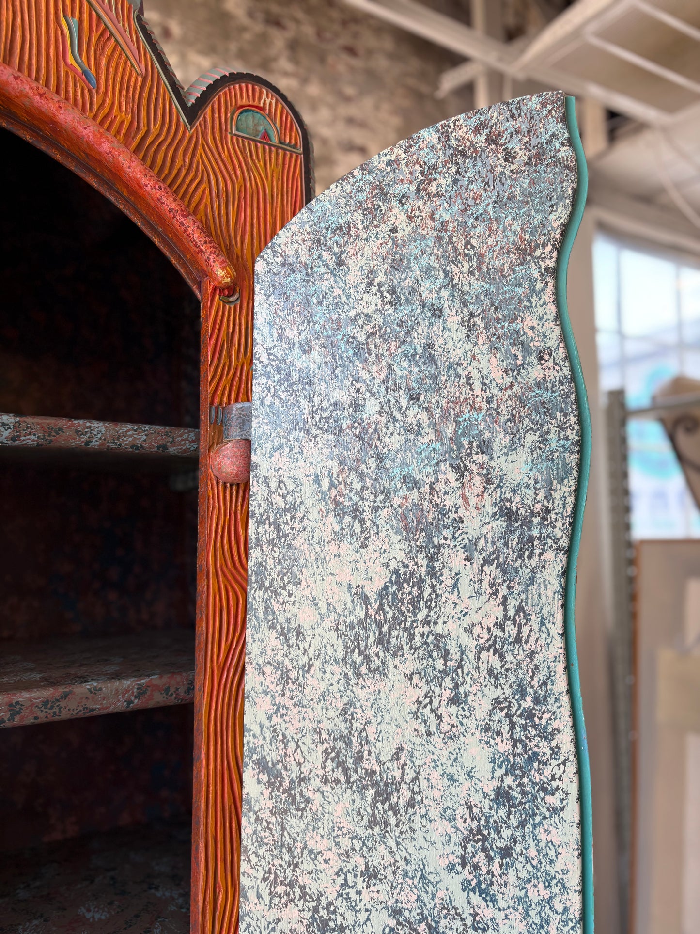 Tommy Simpson Cabinet – Hand-Carved, One-of-a-Kind Studio Masterpiece - "She's an Italian Evening"