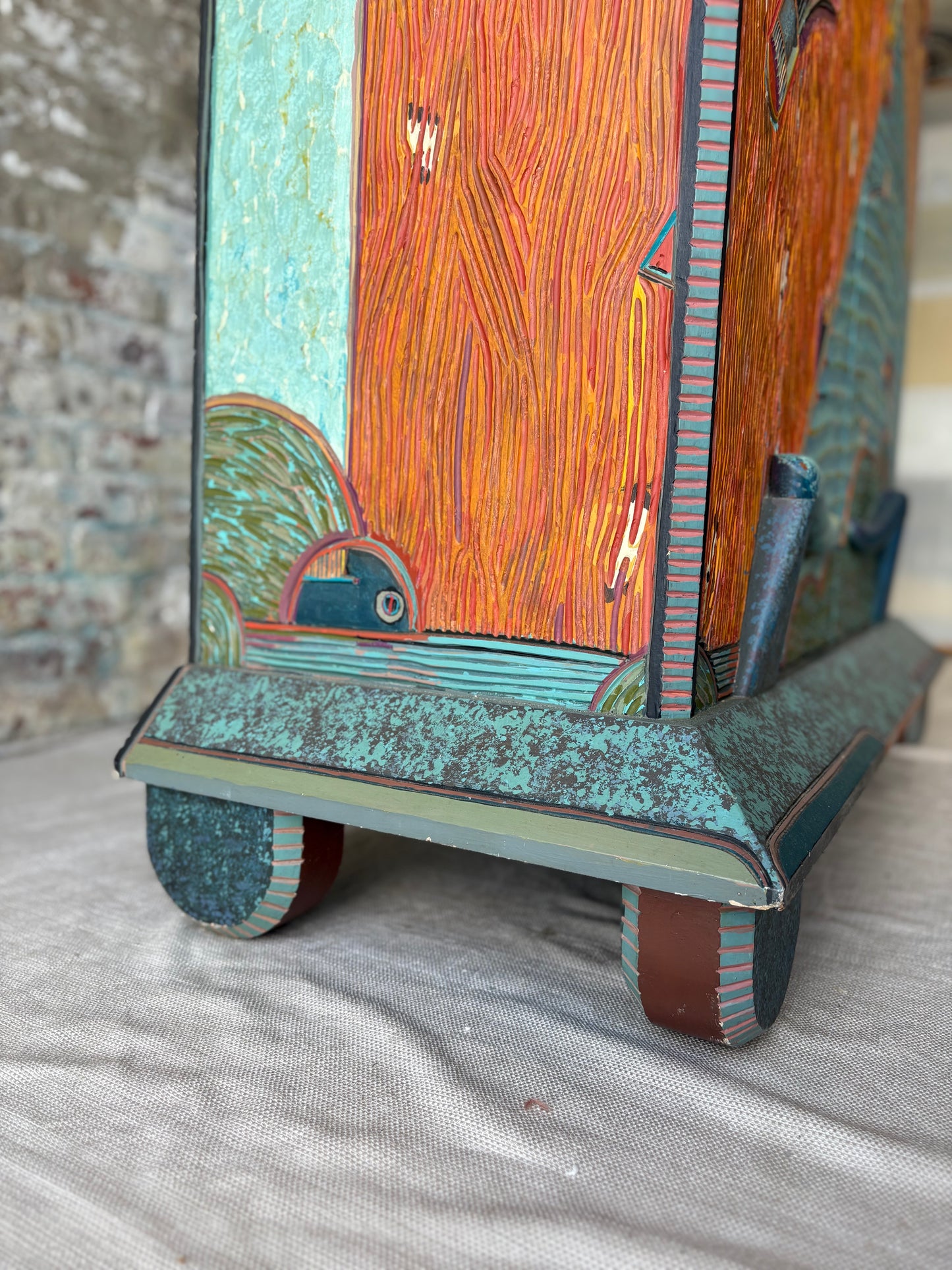 Tommy Simpson Cabinet – Hand-Carved, One-of-a-Kind Studio Masterpiece - "She's an Italian Evening"