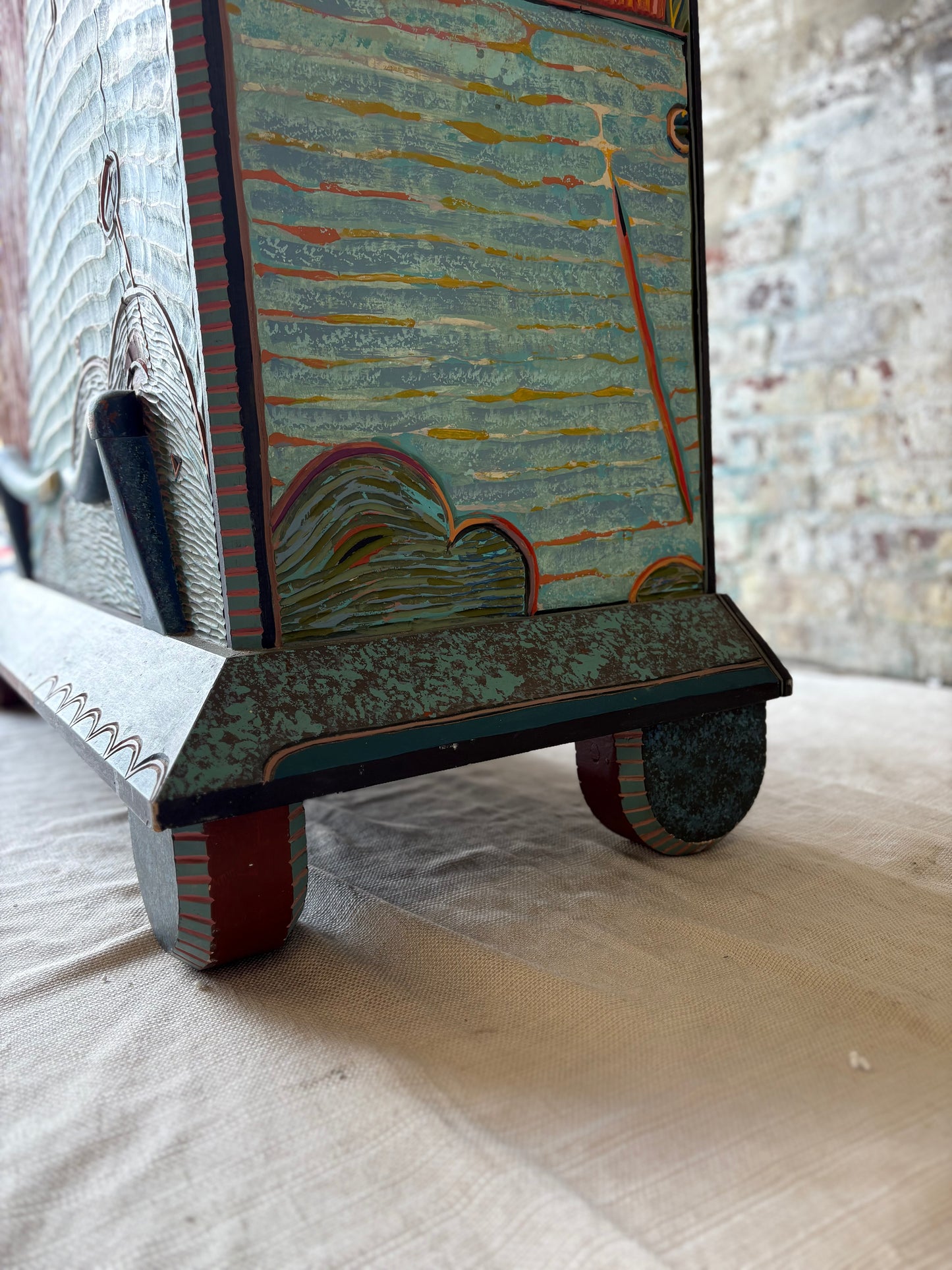 Tommy Simpson Cabinet – Hand-Carved, One-of-a-Kind Studio Masterpiece - "She's an Italian Evening"