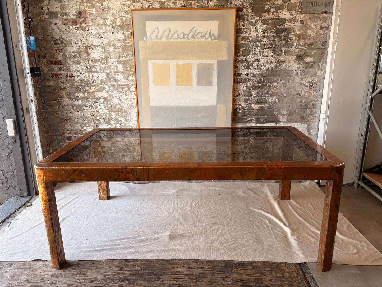 Paul Evans Smoked Glass Dining Table