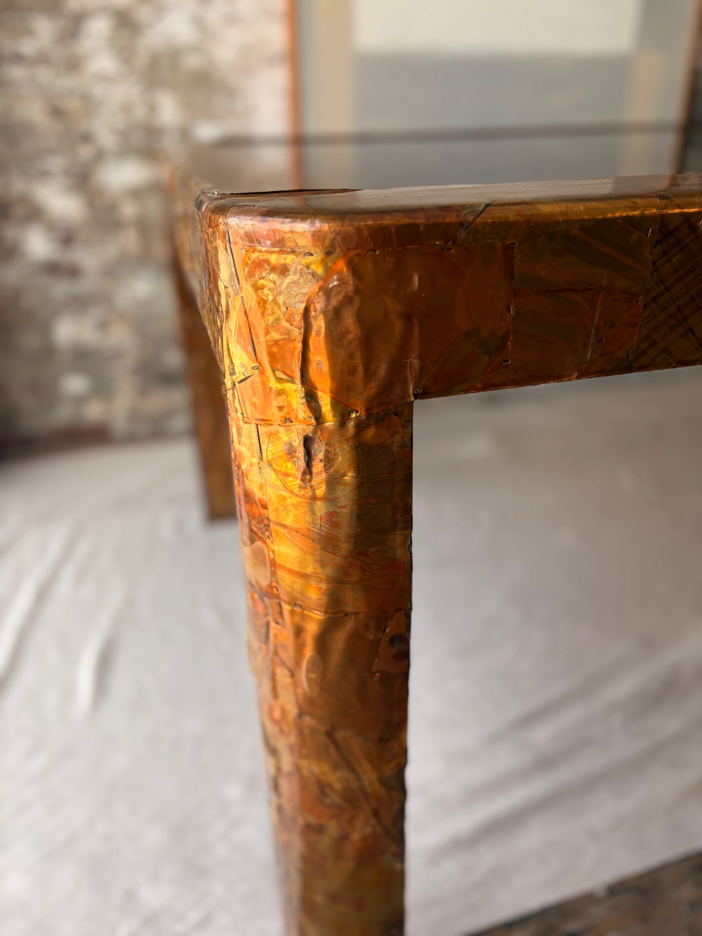 Paul Evans Smoked Glass Dining Table