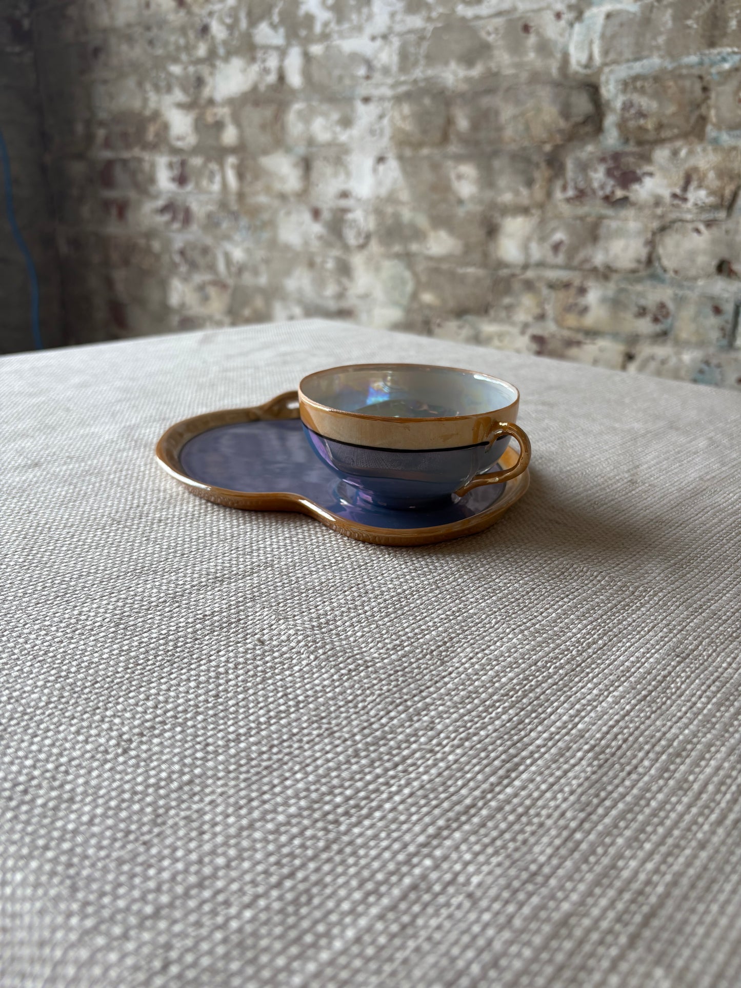 Antique Japanese Lusterware Demitasse Cup & Tray Set – Made in Japan