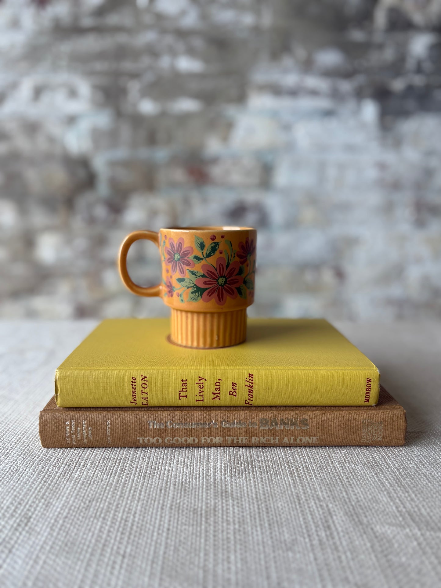 Vintage Japanese Floral Pedestal Cappuccino Cup