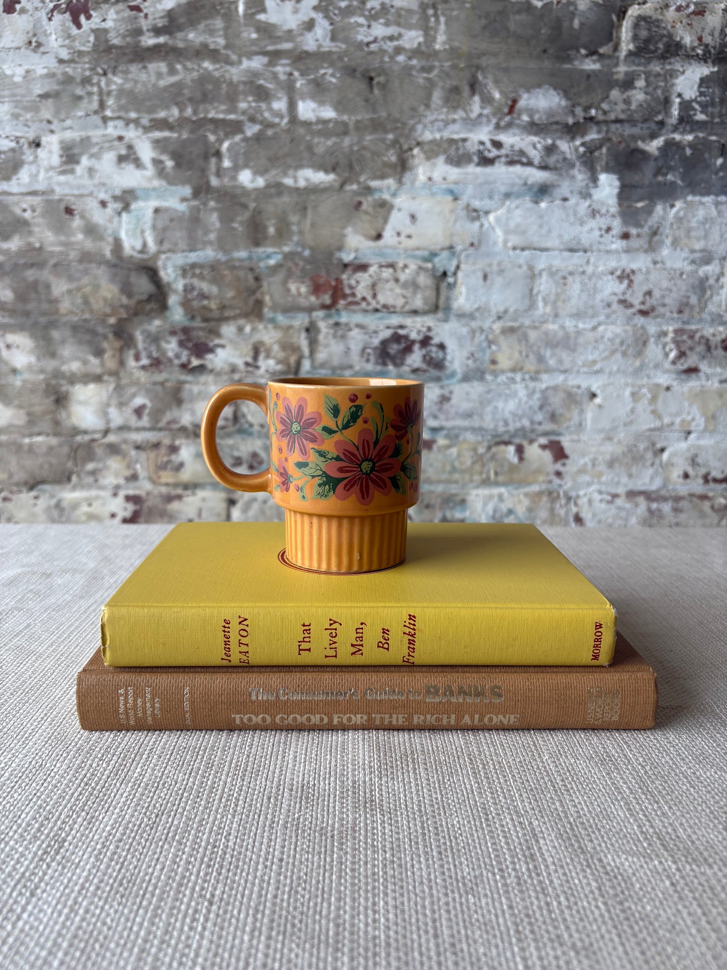 Vintage Japanese Floral Pedestal Cappuccino Cup