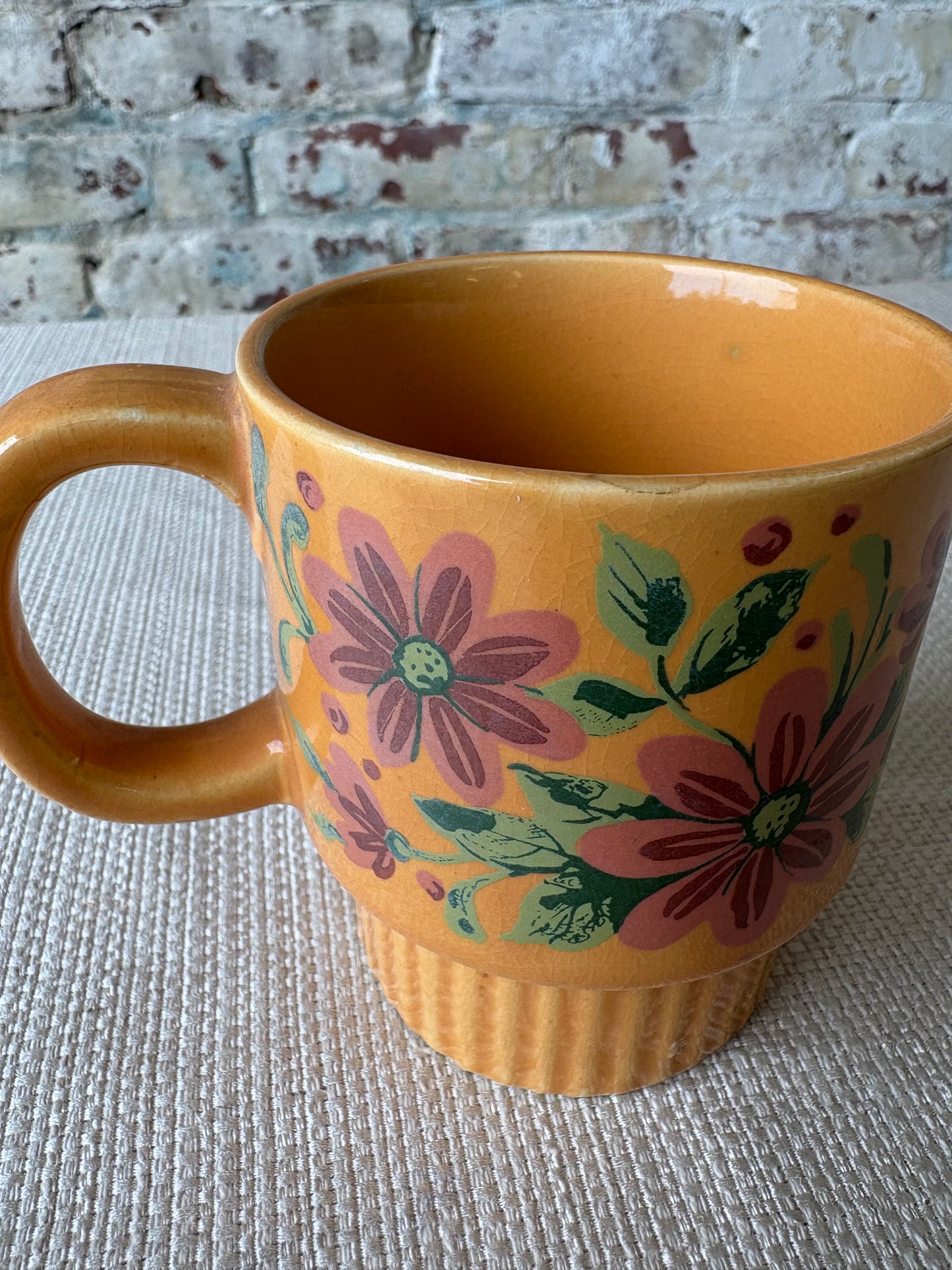 Vintage Japanese Floral Pedestal Cappuccino Cup