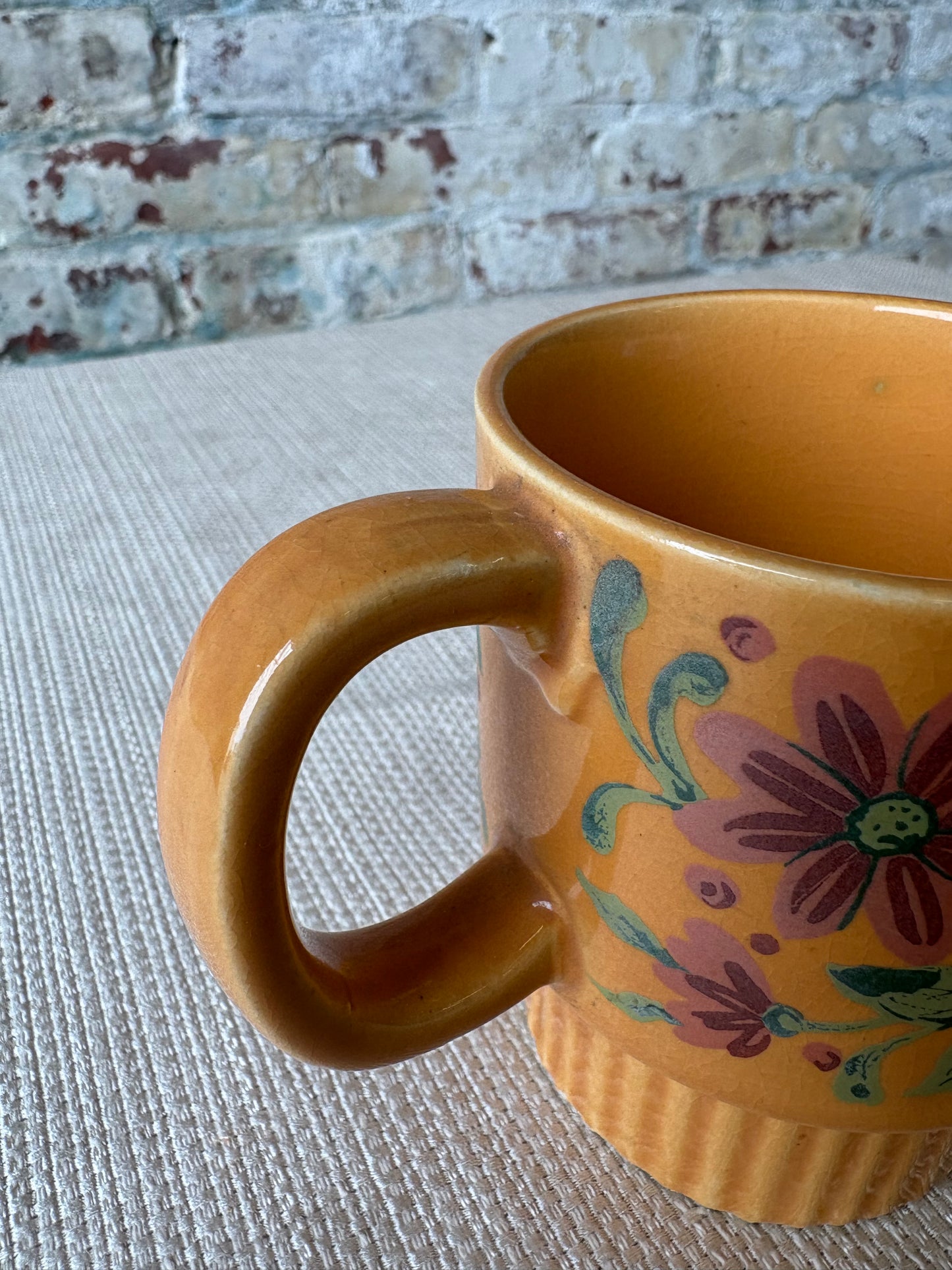 Vintage Japanese Floral Pedestal Cappuccino Cup
