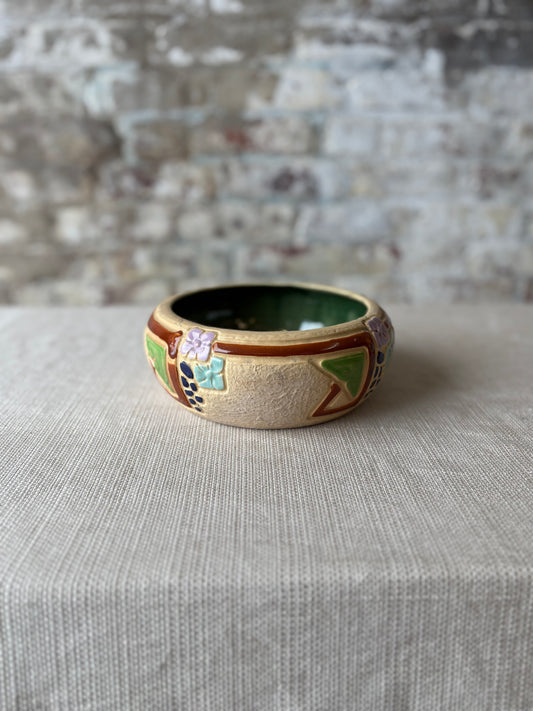 Vintage Roseville Style Art Pottery Bowl / Cachepot