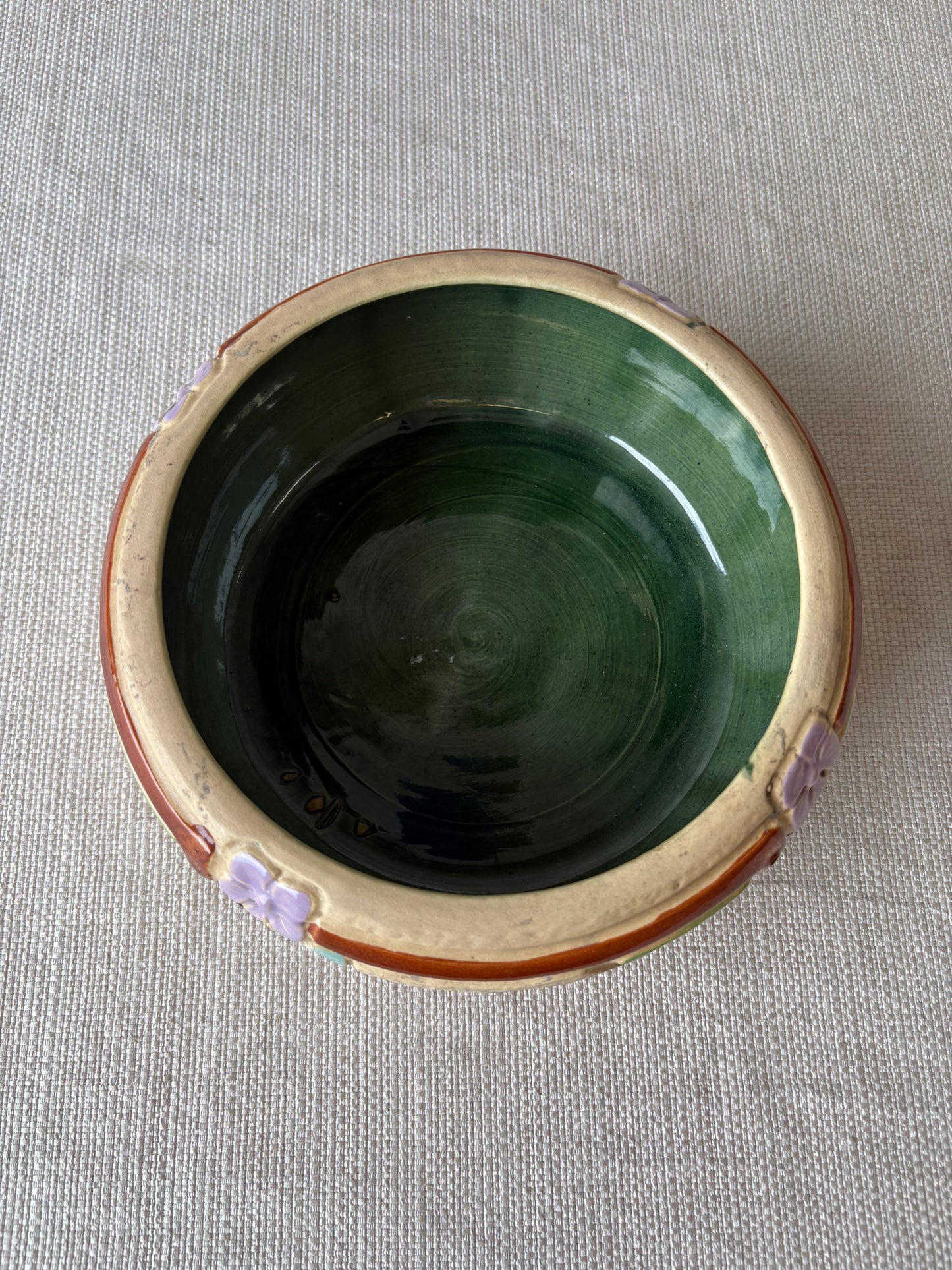 Vintage Roseville Style Art Pottery Bowl / Cachepot