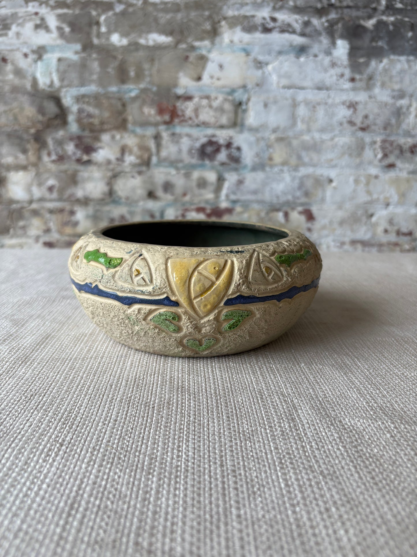 Vintage Roseville Style Art Pottery Bowl / Cachepot