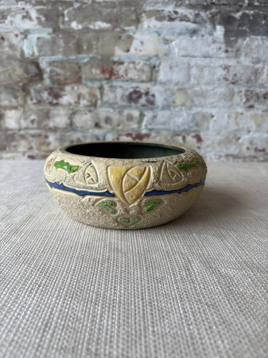 Vintage Roseville Style Art Pottery Bowl / Cachepot
