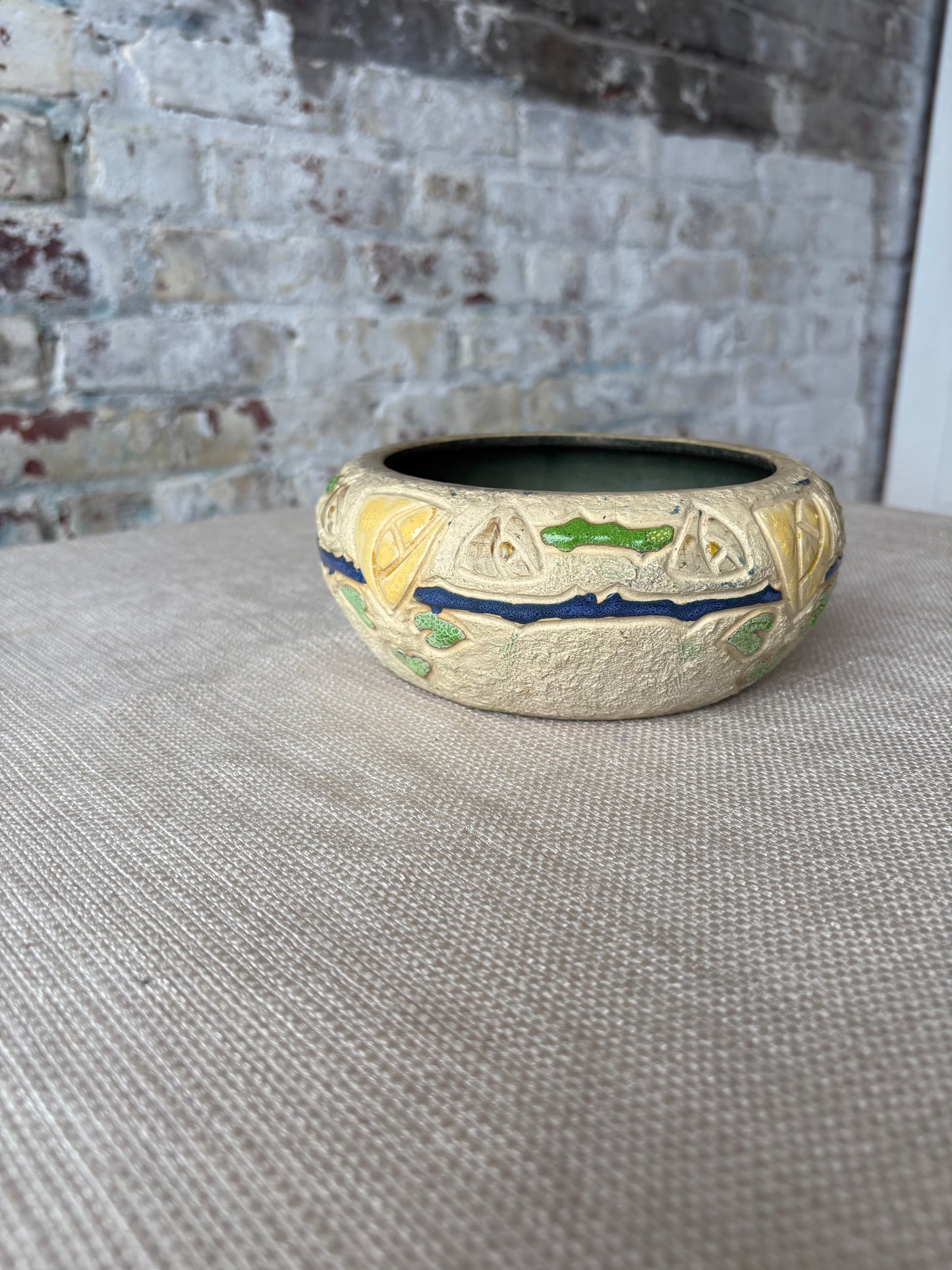 Vintage Roseville Style Art Pottery Bowl / Cachepot