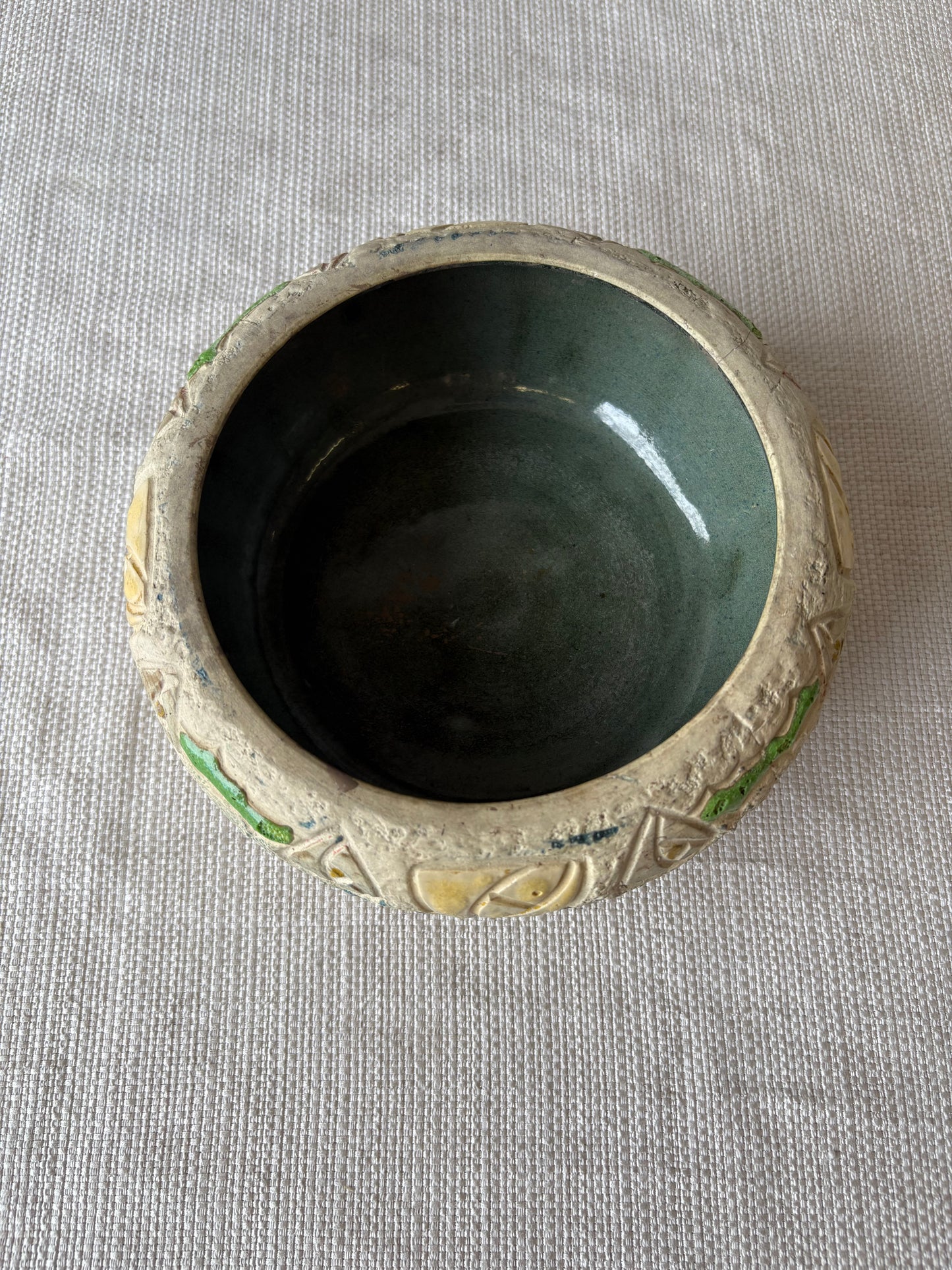 Vintage Roseville Style Art Pottery Bowl / Cachepot