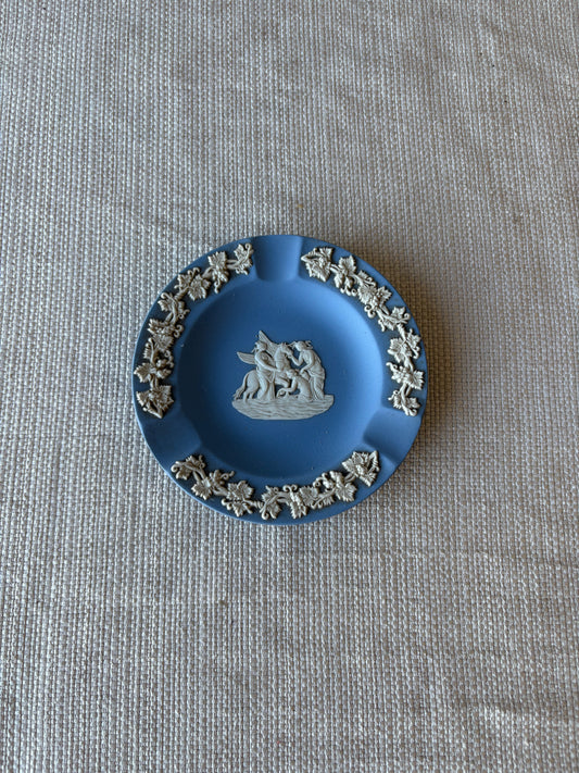 Vintage Wedgwood Jasperware Blue Ashtray / Trinket Dish – Made in England