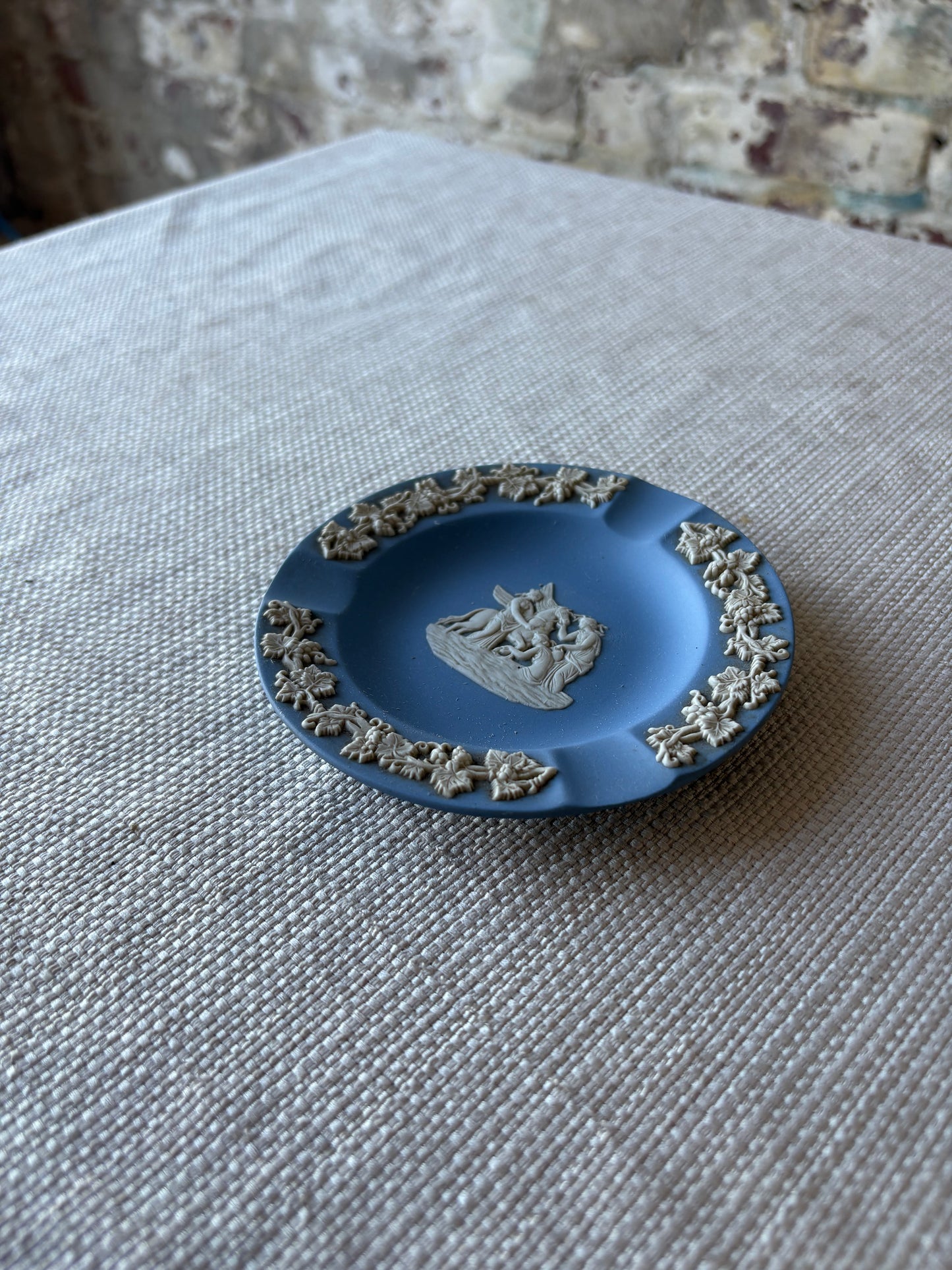 Vintage Wedgwood Jasperware Blue Ashtray / Trinket Dish – Made in England