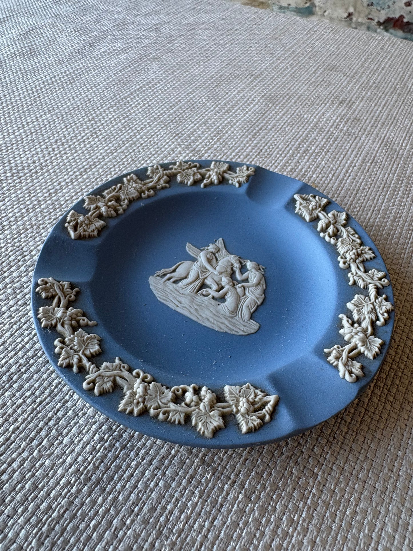 Vintage Wedgwood Jasperware Blue Ashtray / Trinket Dish – Made in England