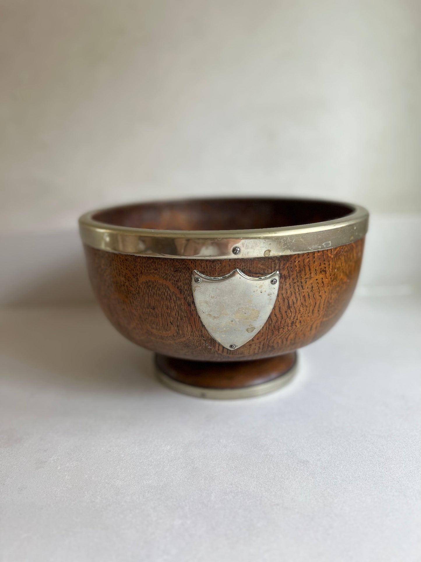 Vintage English Oak Trophy Bowl circa early 1900's - Small