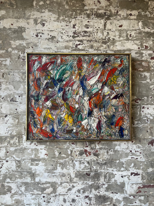 Vibrant Abstract Expressionist Painting - Framed Original Artwork