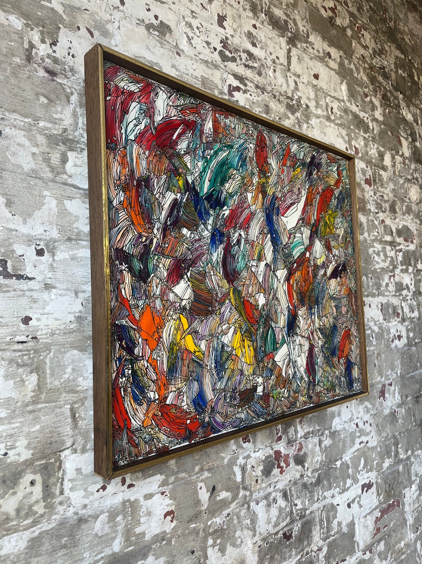 Vibrant Abstract Expressionist Painting - Framed Original Artwork