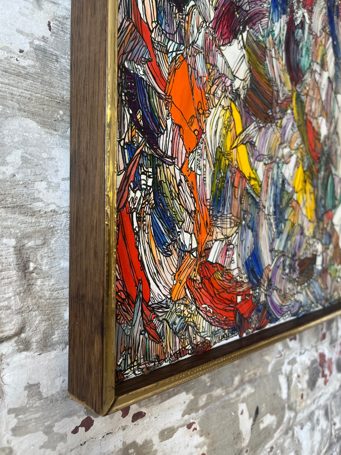 Vibrant Abstract Expressionist Painting - Framed Original Artwork