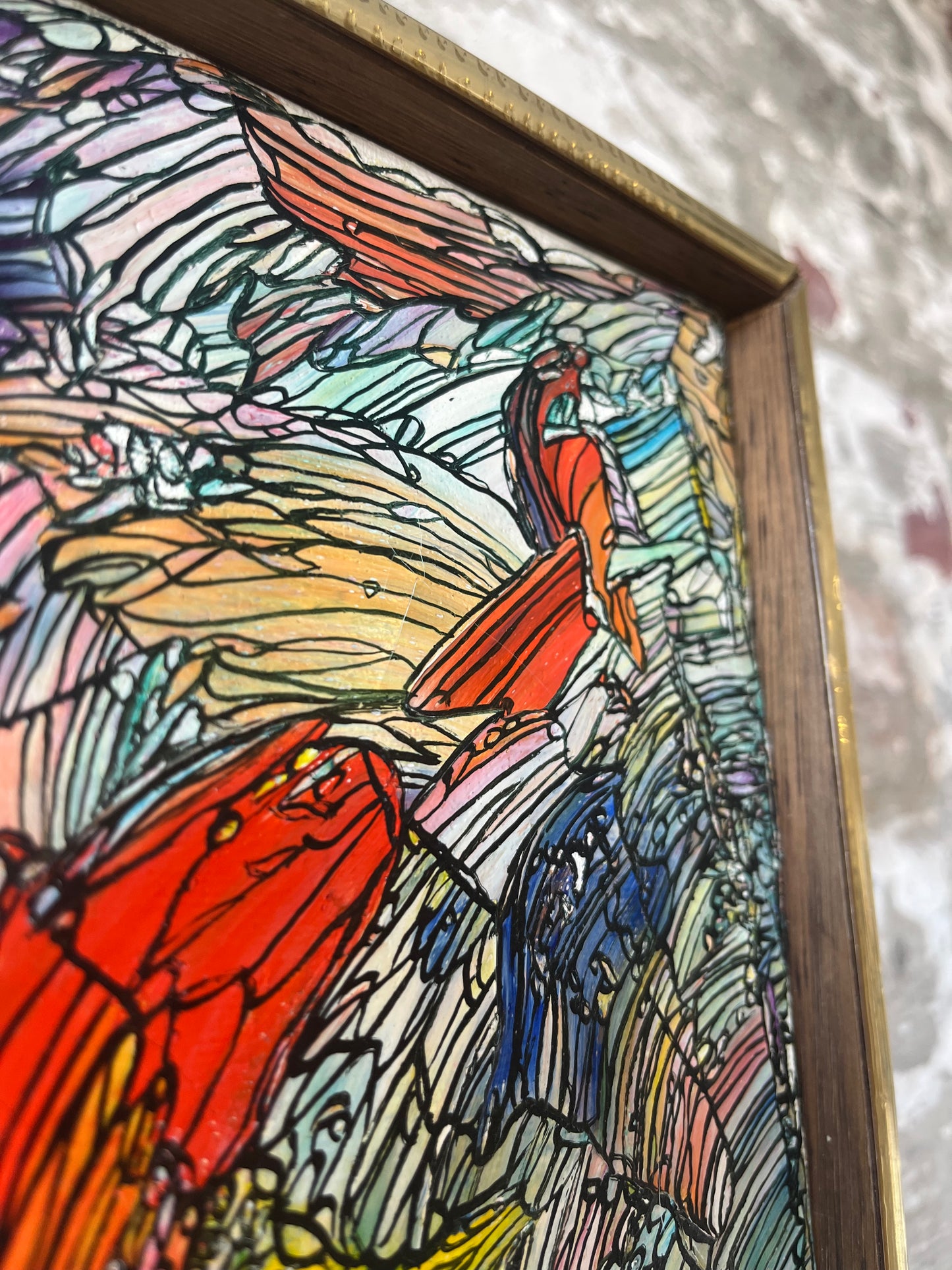 Vibrant Abstract Expressionist Painting - Framed Original Artwork
