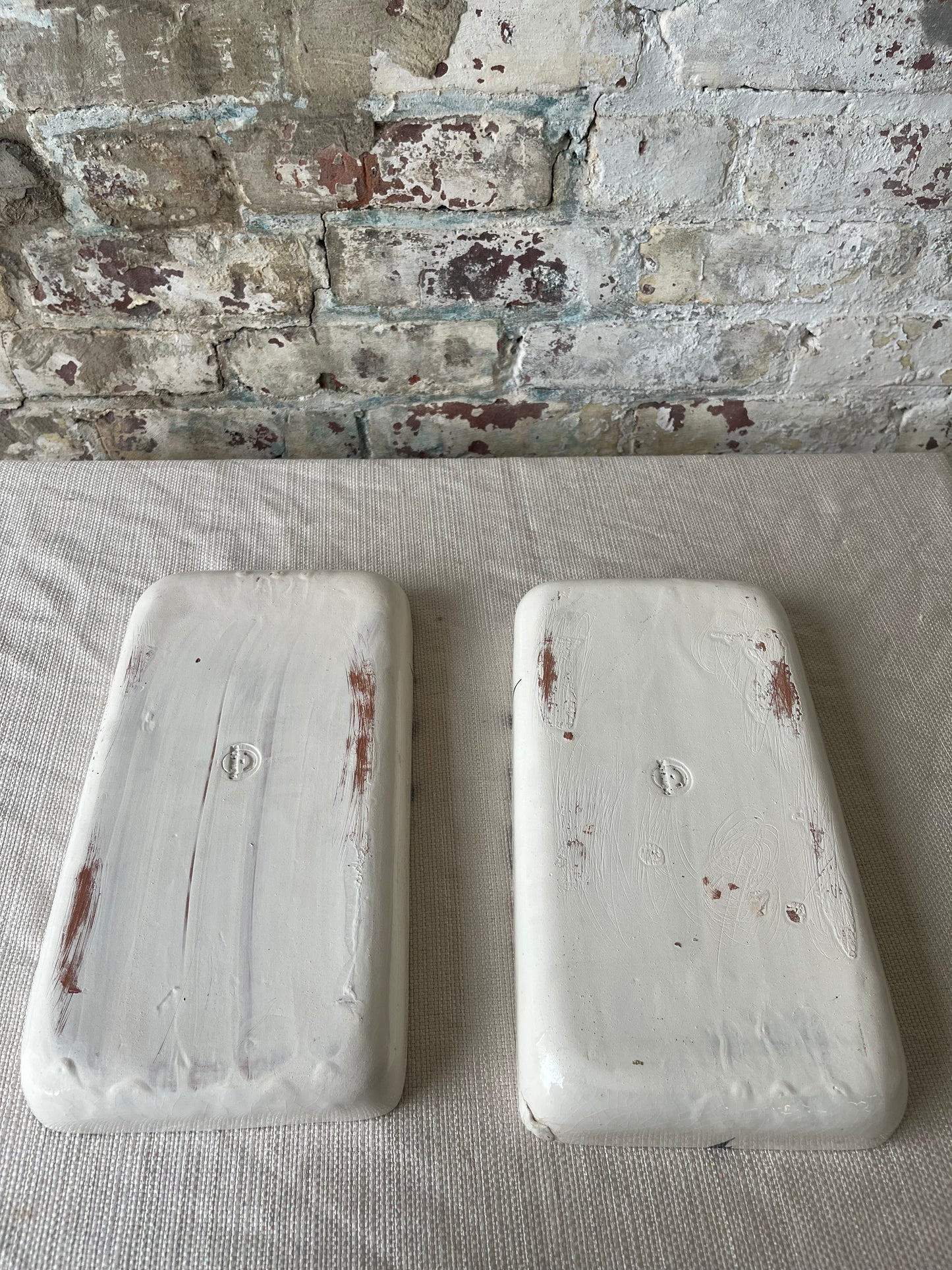 Handcrafted Ceramic Trays with Black Abstract Splatter Design