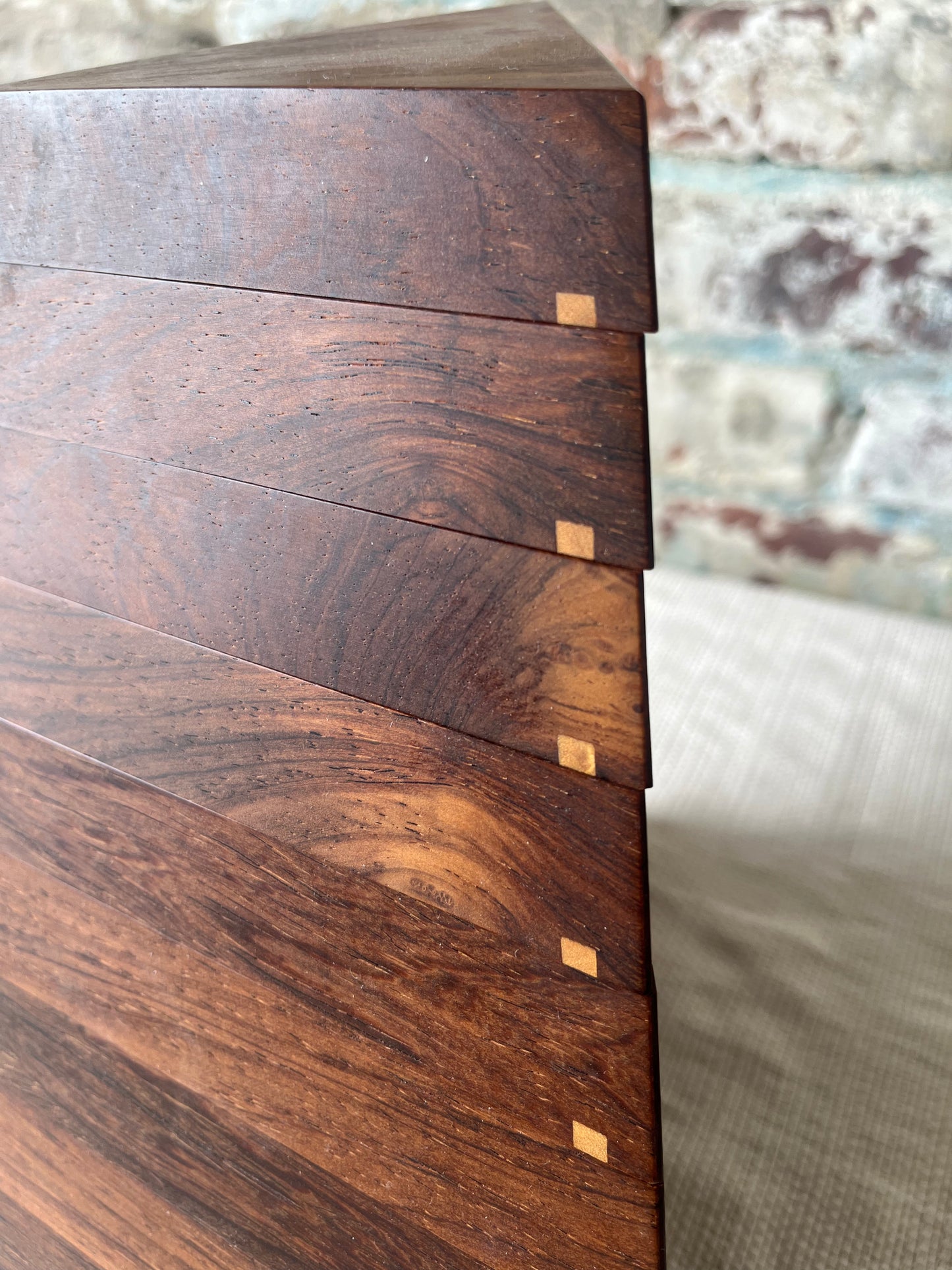 Handcrafted Wooden Pyramid Storage Box – Unique Stacking Design