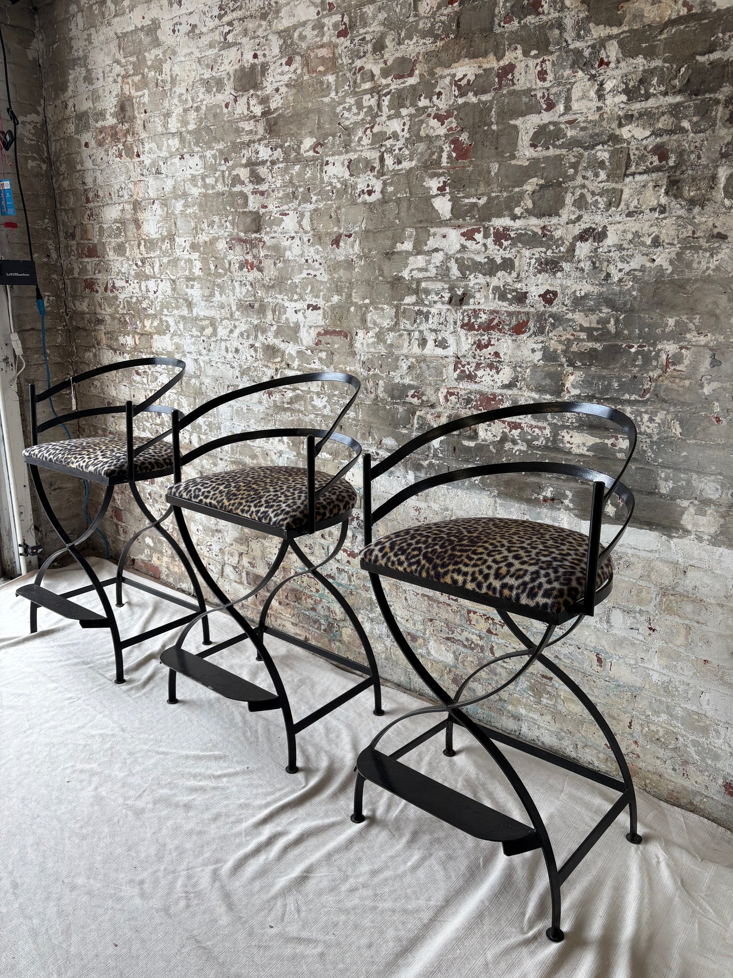 Black Iron Barstools - Set of 3